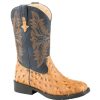 Boots * | Roper Footwear Kids Tan Embossed Ostrich Vamp Cowboy Boot