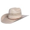 Straw Cowboy Hats * | American Hats Ivory And Tan 7700 4In. Brim Open Straw Cowboy Hat