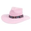 Kids' Cowboy Hats * | Mf Western Products M&F Girls Pinch Front Pink Fashion Hat 3 1/2` Brim