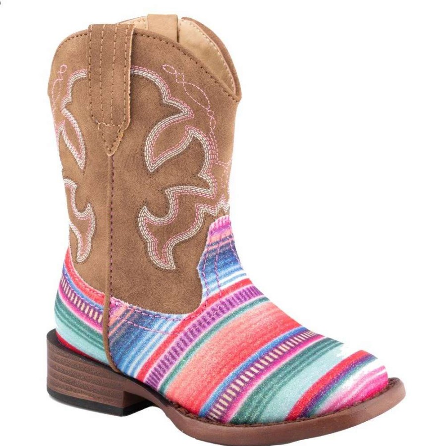 Boots * | Roper Youth Glitter Serape Square Toe Boot