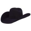 Felt Cowboy Hats * | American Hats Ahc 40X Rancher Crease Black Self Band 4 1/2In. Brim Felt Cowboy Hat