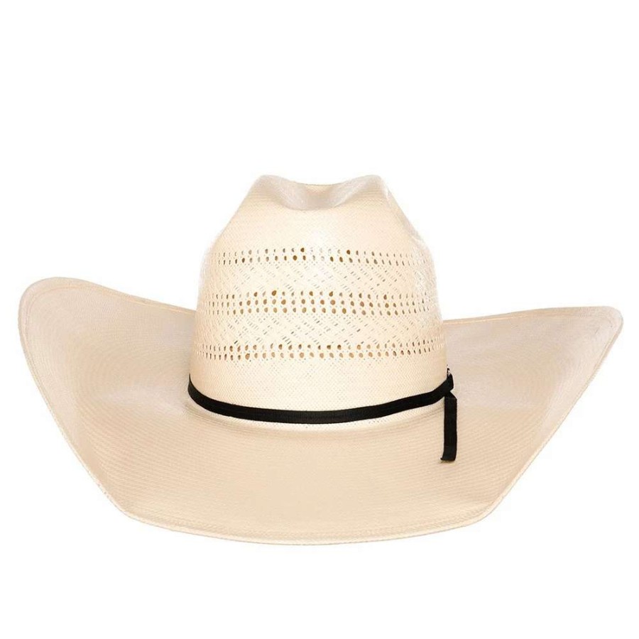 Straw Cowboy Hats * | American Hats Triple Fancy Vented Ivory 5In. Brim Straw Hat