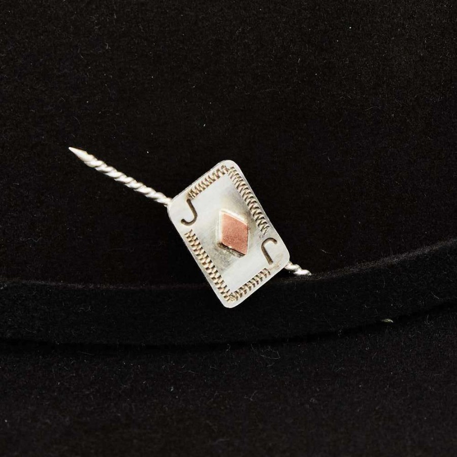 Hat Care & Accessories * | T5 Silver Jack Playing Card Double Ended Toothpick And Hat Accessory