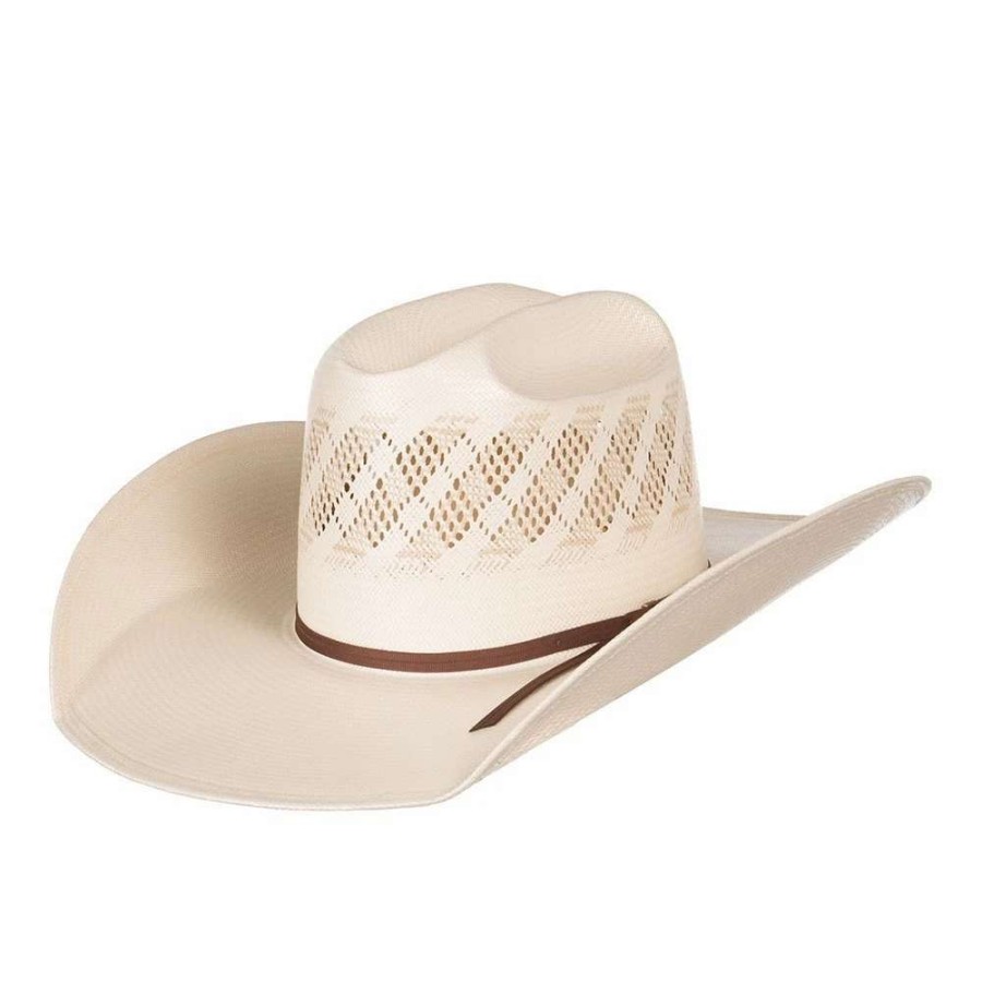 Straw Cowboy Hats * | American Hats Wide Vent Ivory Tan 4 1/4In. Brim Open Crown