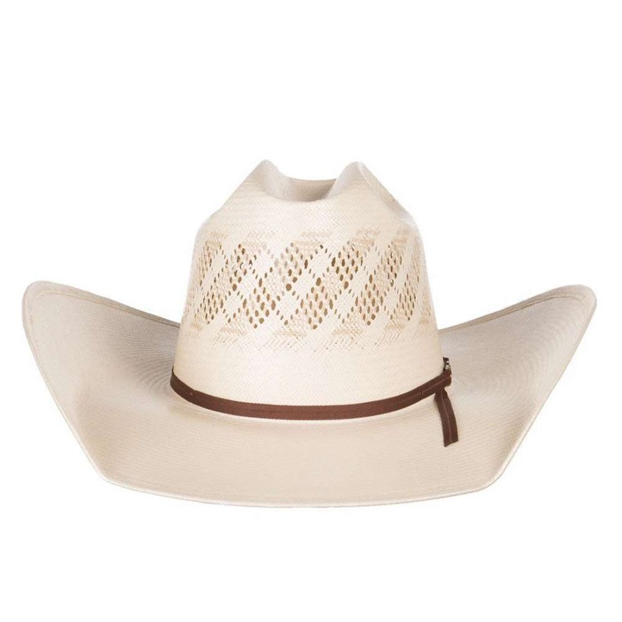 Straw Cowboy Hats * | American Hats Wide Vent Ivory Tan 4 1/4In. Brim Open Crown