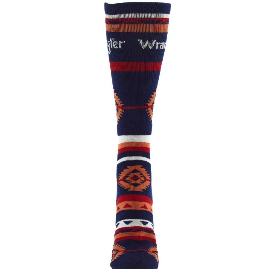 Boots * | For Bare Feet Men'S Navy Wrangler Aztec Socks