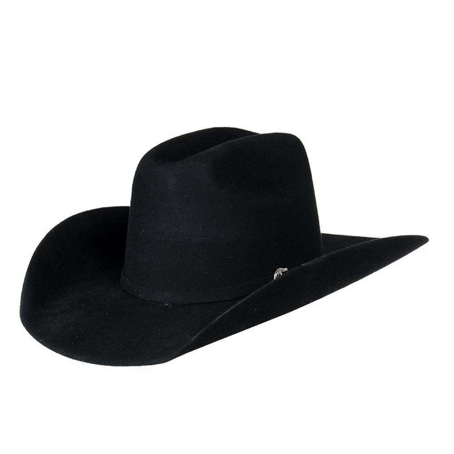 Kids' Cowboy Hats * | Mf Western Products Youth M+F Black 3 3/4In. Brim Cattlemans Felt Hat