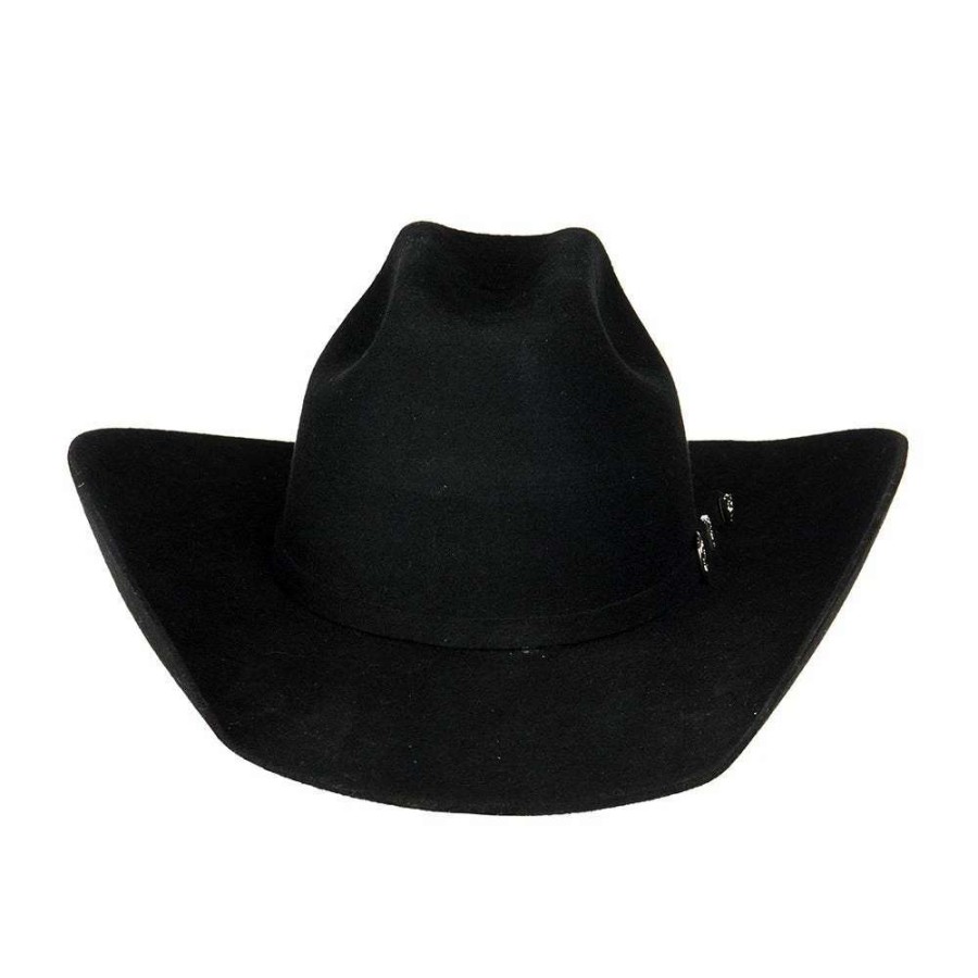 Kids' Cowboy Hats * | Mf Western Products Youth M+F Black 3 3/4In. Brim Cattlemans Felt Hat