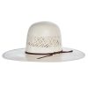 Straw Cowboy Hats * | American Hats Fancy Vent Ivory 4 1/4In. Brim Chocolate Cord Straw Hat