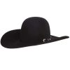 Felt Cowboy Hats * | American Hats Ahc 10X Black 5In. Brim Round Oval Felt Cowboy Hat