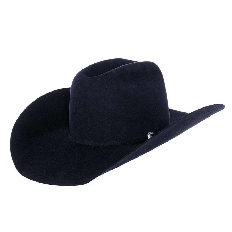 Felt Cowboy Hats * | Rodeo King 7X Navy 4 1/2In. Brim Open Crown Self Band Felt Cowboy Hat