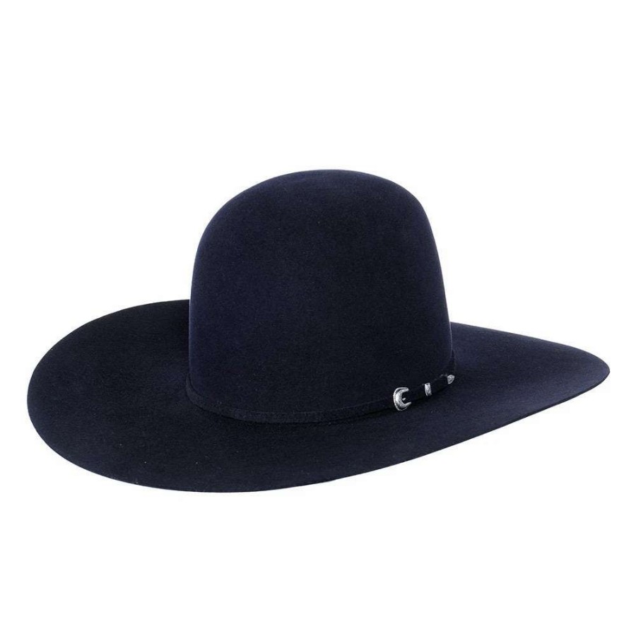 Felt Cowboy Hats * | Rodeo King 7X Navy 4 1/2In. Brim Open Crown Self Band Felt Cowboy Hat