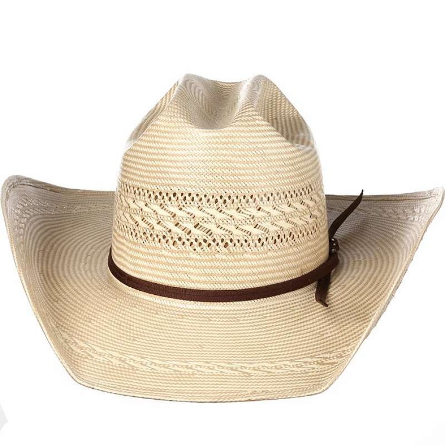 Straw Cowboy Hats * | American Hats Tuf Cooper Collection 20 Star Ivory-Tan Fancy Weave 4-1/4In. Brim Straw Cowboy Hat