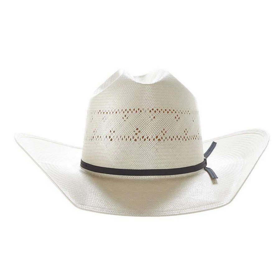 Straw Cowboy Hats * | American Hats Solid Weave Fancy Vent 4In. Brim Straw Cowboy Hat