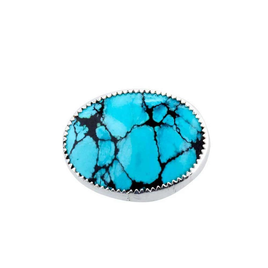 Hat Care & Accessories * | T5 Silver Turquoise Hat Slide