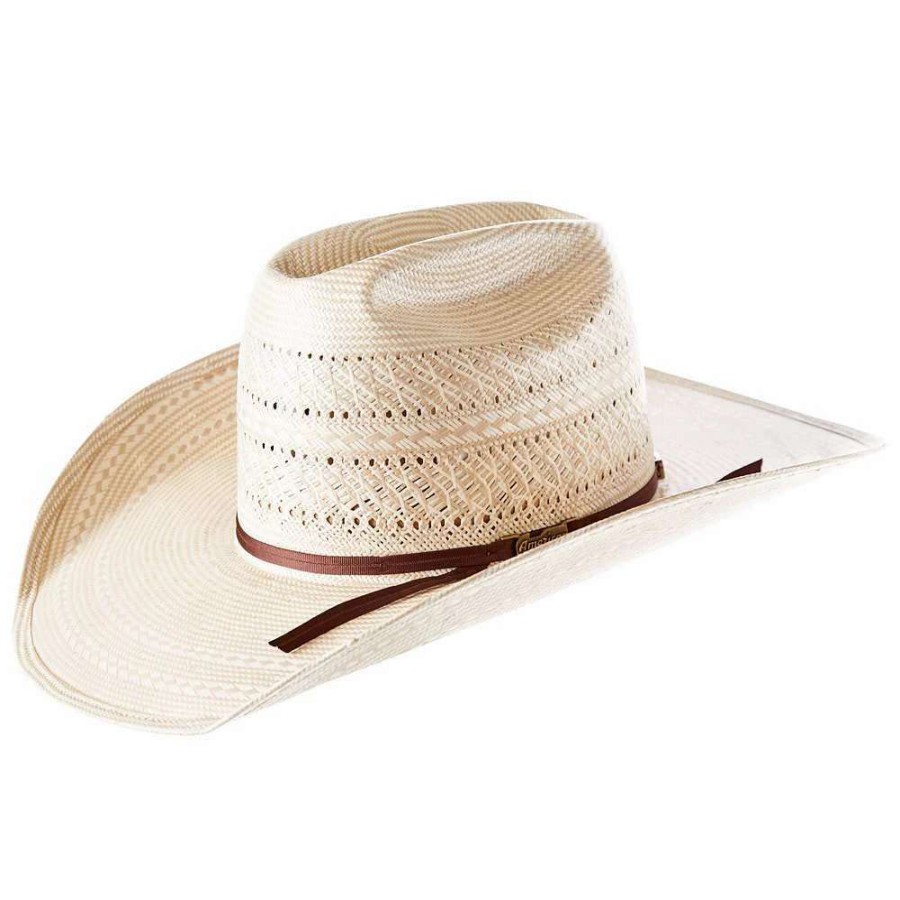 Straw Cowboy Hats * | American Hats Ahc Tc8910 2 Cord Chocolate Band 4 1/4In. Brim Open Crown Straw Cowboy Hat