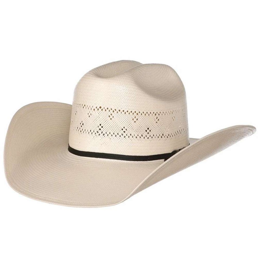 Straw Cowboy Hats * | American Hats American Hat Co Fancy Vent Ivory Rancher Crease Straw Cowboy Hat