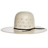 Straw Cowboy Hats * | American Hats Ahc Tc8900 2 Cord Black Band 4 1/4In. Brim Open Crown Straw Cowboy Hat