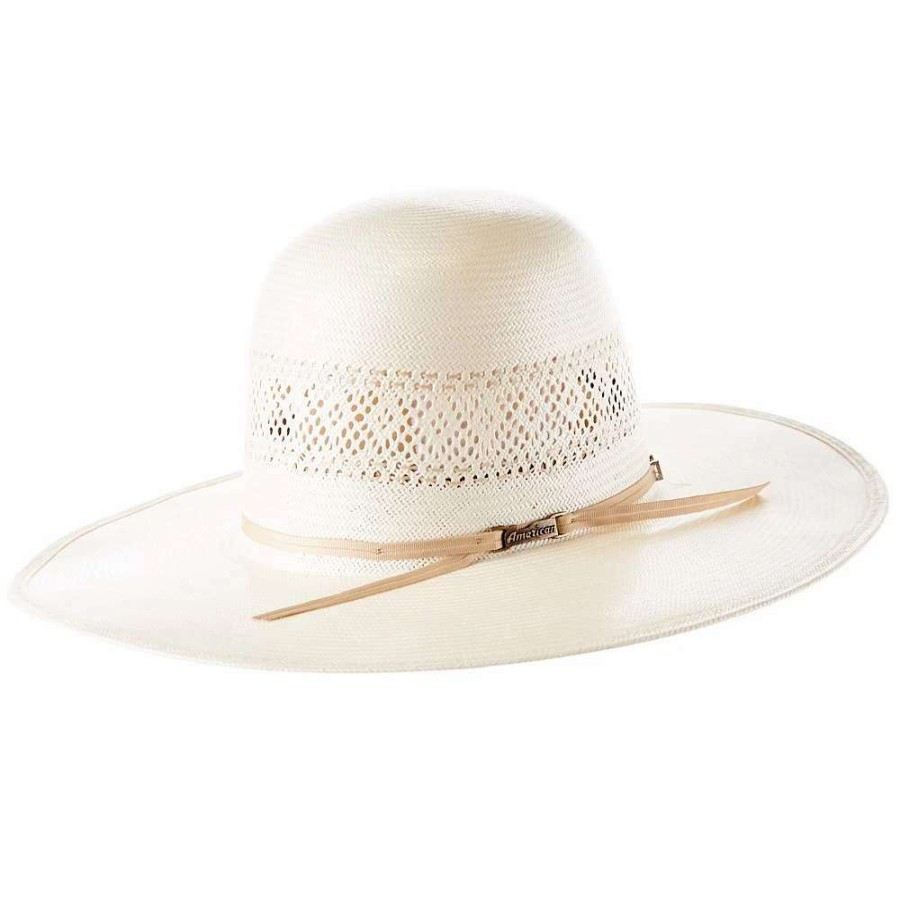 Straw Cowboy Hats * | American Hats Ahc Jc4200 2 Cord Champagne Band 4 1/4In. Brim Open Crown Straw Cowboy Hat