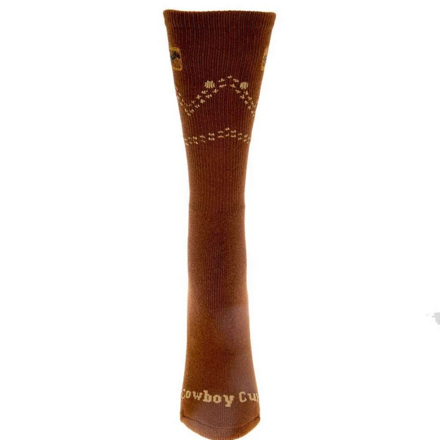 Boots * | For Bare Feet Men'S Chocolate Wrangler Patch Cowboy Cut Crew Socks