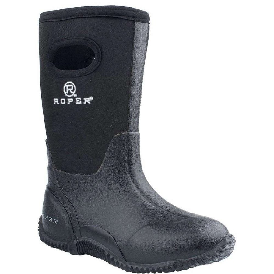 Boots * | Roper Footwear Kids Black 10In. Neoprene Barnyard Boot