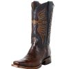 Boots * | Circle G Kids Brown With Overlay Top Square Toe Cowboy Boot