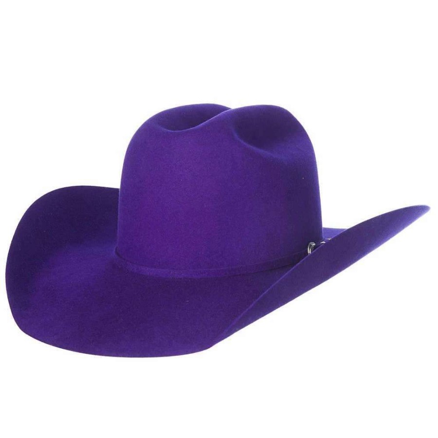 Felt Cowboy Hats * | Rodeo King 7X Purple Self Band 4 1/4In. Brim Open Crown Felt Cowboy Hat