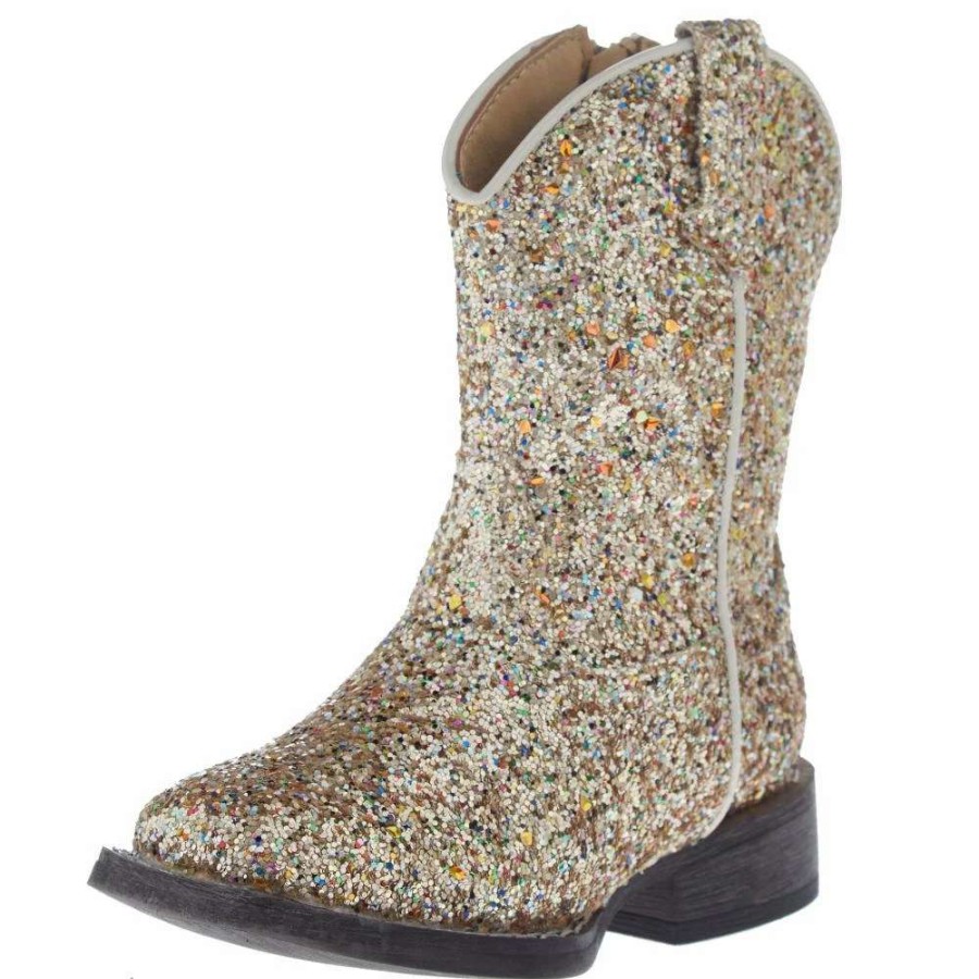 Boots * | Roper Toddler Silver Glitter Galor Cowgirl Boot