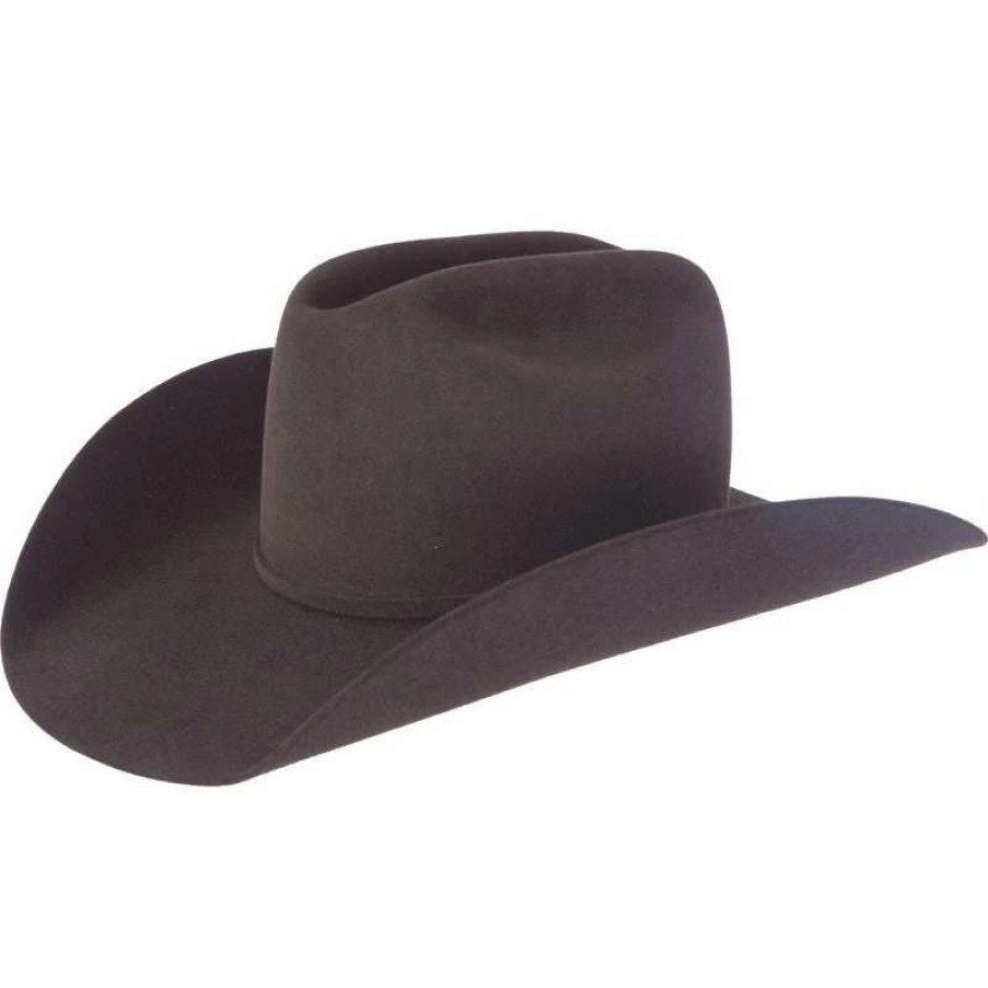 Felt Cowboy Hats * | Rodeo King 7X Black Open Crown Felt Cowboy Hat