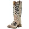 Boots * | Corral Kids Bronze Black Glitter Inlay Cowboy Boot