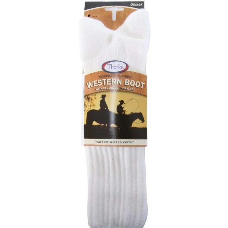 Boots * | Thorlo White Mid-Calf Boot Sock Sizes 6-9