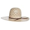 Straw Cowboy Hats * | American Hats 5050 Sand Patchwork 4 1/4In Brim Open Crown Straw Cowboy Hat