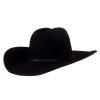 Felt Cowboy Hats * | Mf Western Products Ariat Black 6X 4 1/4In. Brim Cattleman'S Precreased Felt Cowboy Hat A7630401