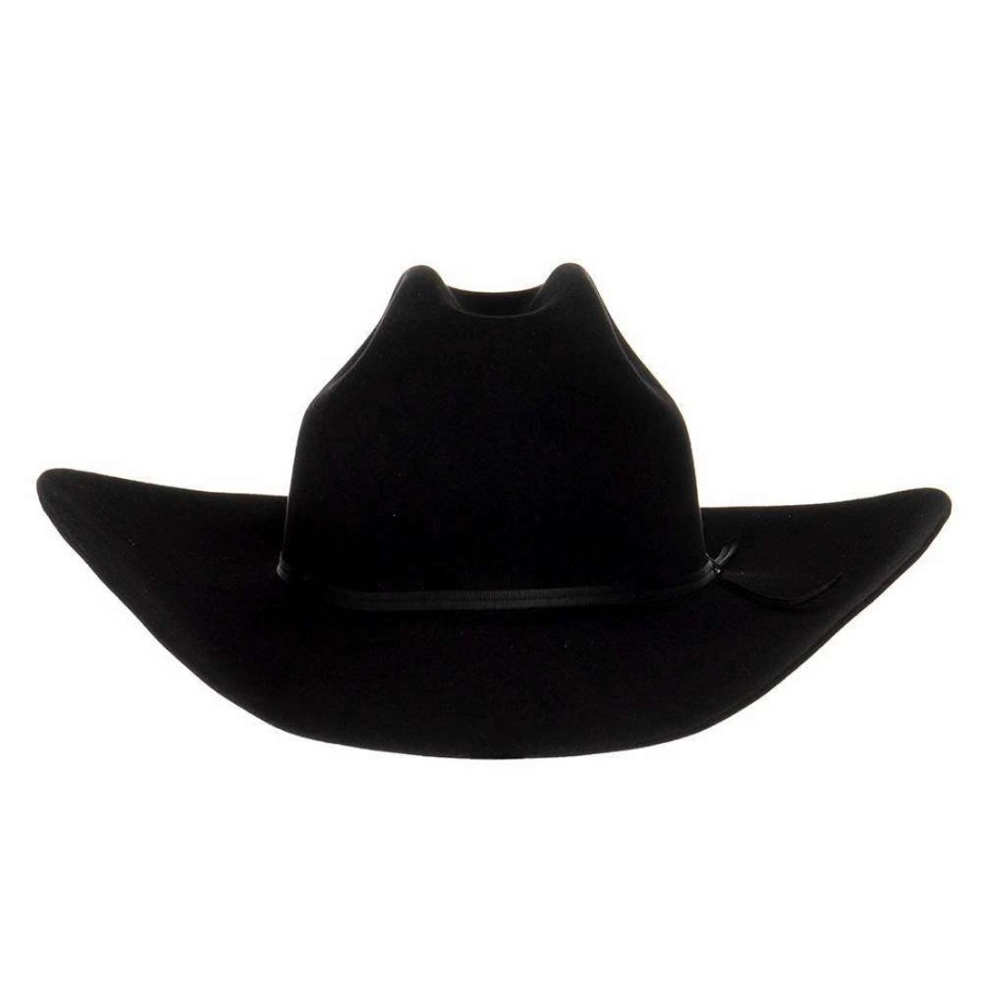 Felt Cowboy Hats * | Mf Western Products Ariat Black 6X 4 1/4In. Brim Cattleman'S Precreased Felt Cowboy Hat A7630401