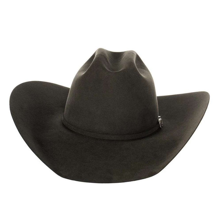 Felt Cowboy Hats * | Rodeo King 60X Charcoal Open Crown 4 1/2In. Brim Self Band Felt Cowboy Hat