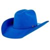 Felt Cowboy Hats * | Rodeo King 7X Cobalt Blue 4In. Brim Open Crown Felt Cowboy Hat