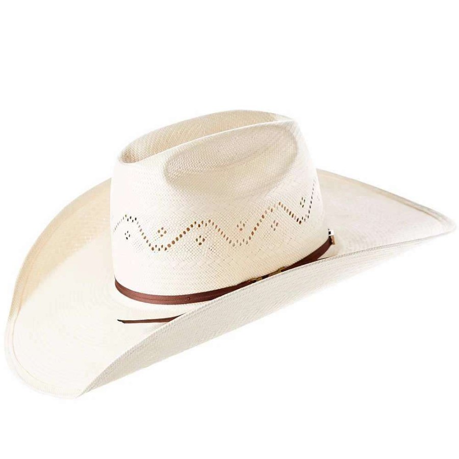 Straw Cowboy Hats * | American Hats Ahc 7420 2 Cord Chocolate Band 4 1/2In. Brim Open Crown Straw Cowboy Hat