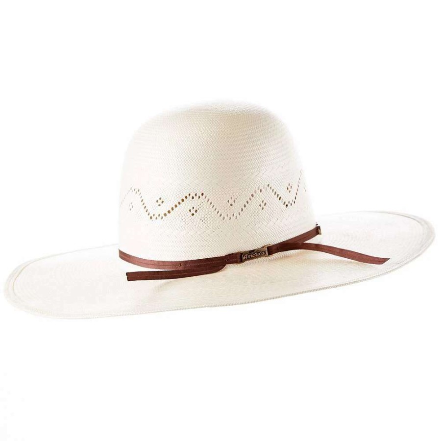 Straw Cowboy Hats * | American Hats Ahc 7420 2 Cord Chocolate Band 4 1/2In. Brim Open Crown Straw Cowboy Hat