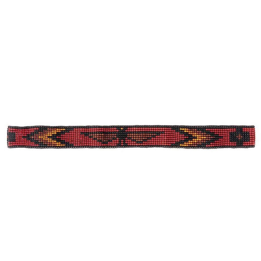 Hat Care & Accessories * | Austin Accent, Inc. Austin Accent Inc. 7/8In. Beaded Stretch Eagle Black And Red Hat Band