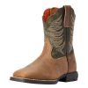 Boots * | Ariat Kids Distressed Brown Alfalfa Firecatcher Cowboy Boot