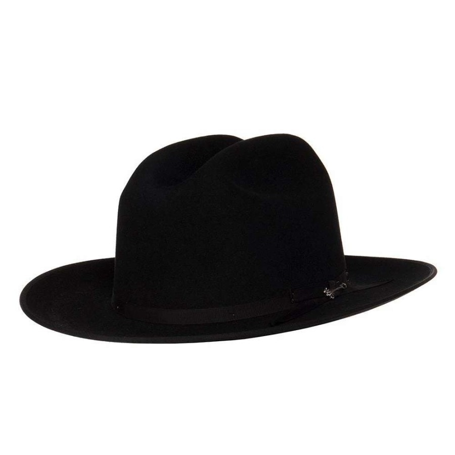 Felt Cowboy Hats * | Stetson Hats 6X Open Road Black Mix 2 3/4In. Brim