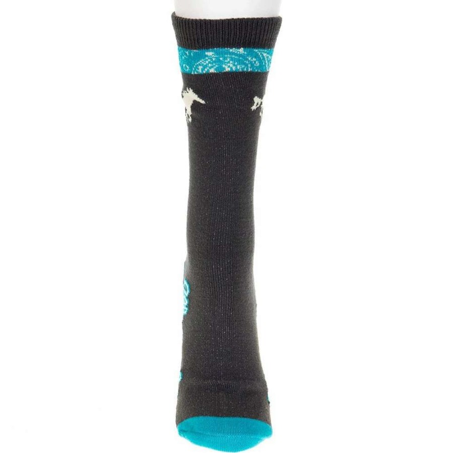 Boots * | For Bare Feet Women'S Blue Wrangler Bandana Stripe Socks