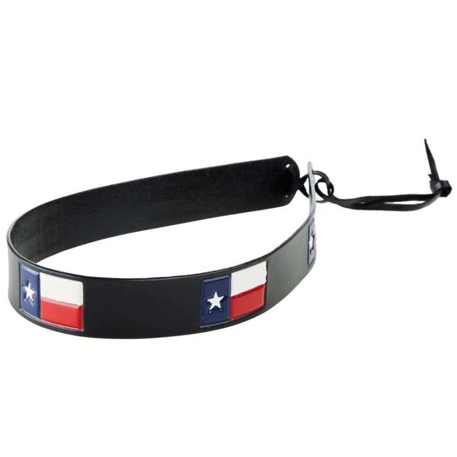 Hat Care & Accessories * | Austin Accent, Inc. Austin Accent Inc. Leather Texas Flag Hat Band