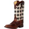 Boots * | Macie Bean Kids Blk Check Square Toe Boot