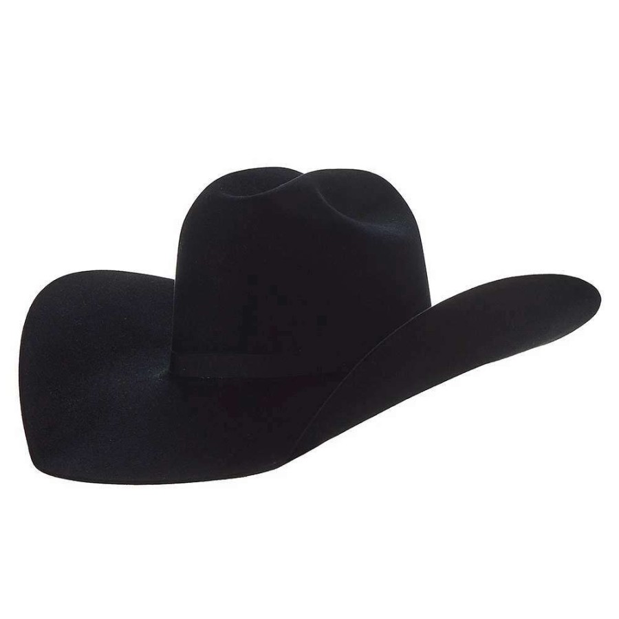 Felt Cowboy Hats * | Resistol 7X Showdown Black 5In Brim Felt Cowboy Hat