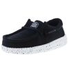 Boots * | Heydude Toddler Hey Dude Wally Slub Black Canvas Casual Shoe