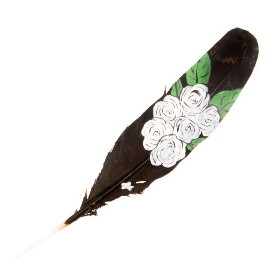 Hat Care & Accessories * | Crow Feathers Medium Feather Floral Design