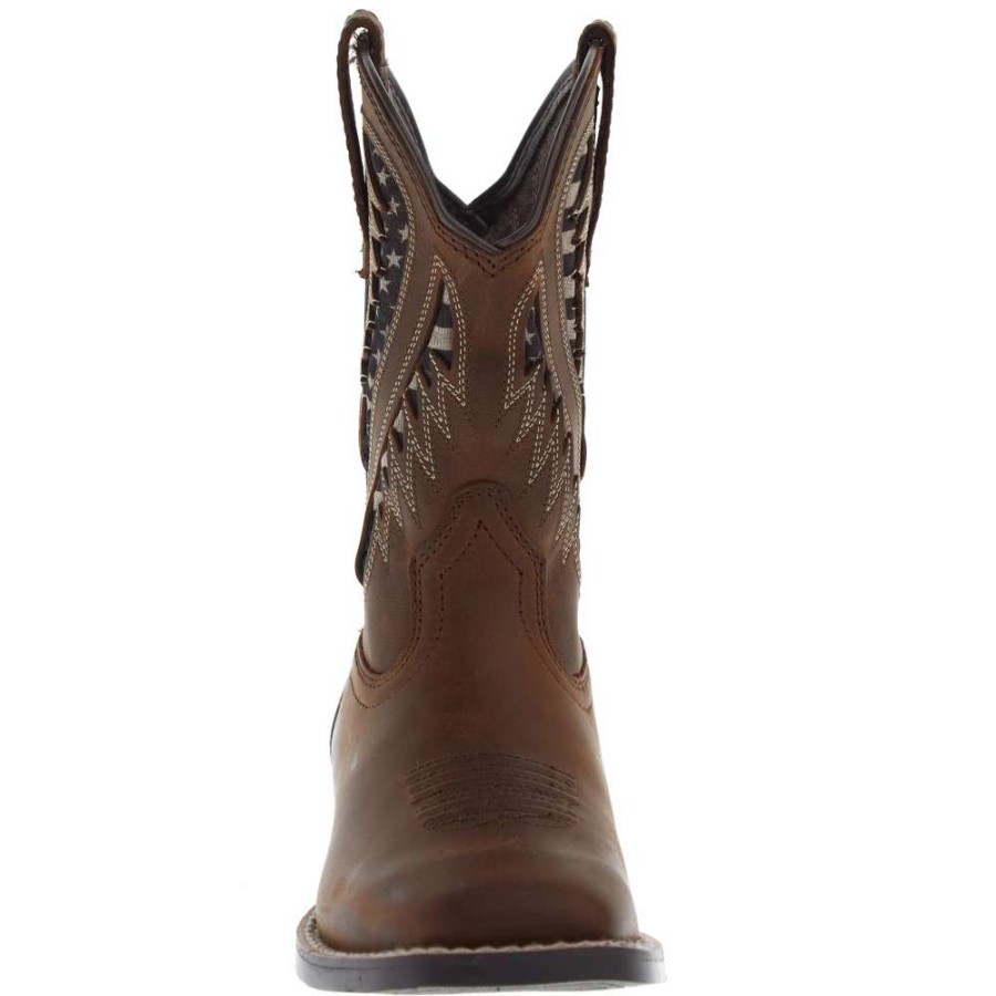 Boots * | Ariat Kids Quickdraw Venttek Distressed Brown Boot