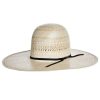 Straw Cowboy Hats * | American Hats Poli Rope Tan & Natural Straw 5In. Brim Open Crown Cowboy Hat