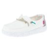 Boots * | Heydude Youth Hey Dude Wendy Disco White Casual Shoe